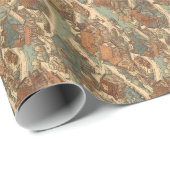 Retro Suburban Toile de Jouy Wrapping Paper Roll Cadeaupapier (Rol Hoek)