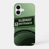 Retro Subway Sign iPhone 16 Hoesje (Achterkant)
