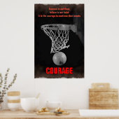 Retro Success Courage Basketball Inspirerend Poster (Keuken)
