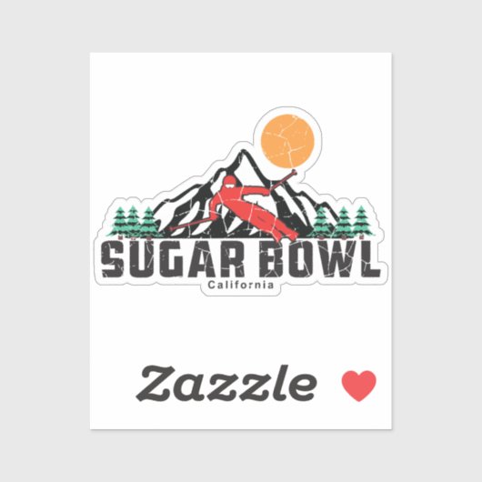 Retro Sugar Bowl Ski Sticker (Vel)