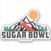 Retro Sugar Bowl Ski Sticker (Voorkant)