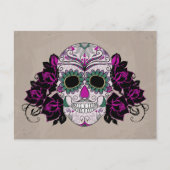Retro Sugar Skull Briefkaart (Voorkant)