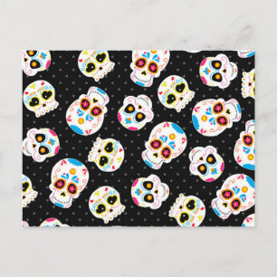 Retro Sugar Skull Briefkaart