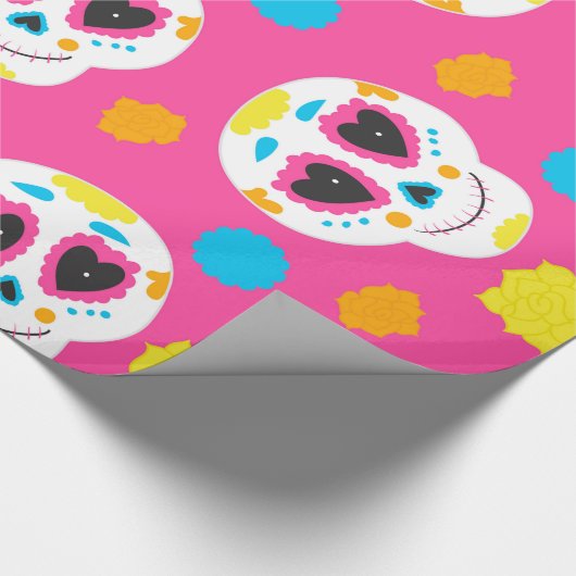 Retro Sugar Skull Cadeaupapier (Hoek)