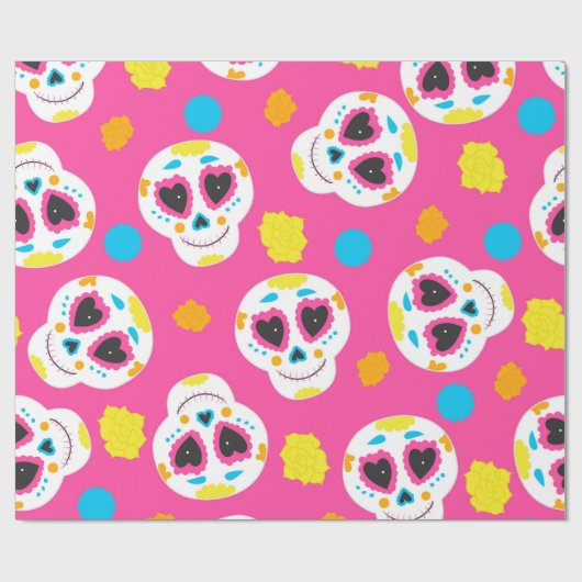 Retro Sugar Skull Cadeaupapier (Vlak)