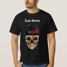 Retro Suiker Schedel Team Bruidegom T-Shirt