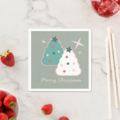 Retro suikerkoekjes groovy kerst servet (Insitu)