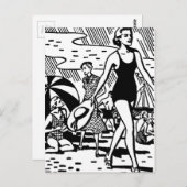 Retro Summer aan de Beach Briefkaart (Voorkant / Achterkant)
