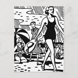 Retro Summer aan de Beach Briefkaart