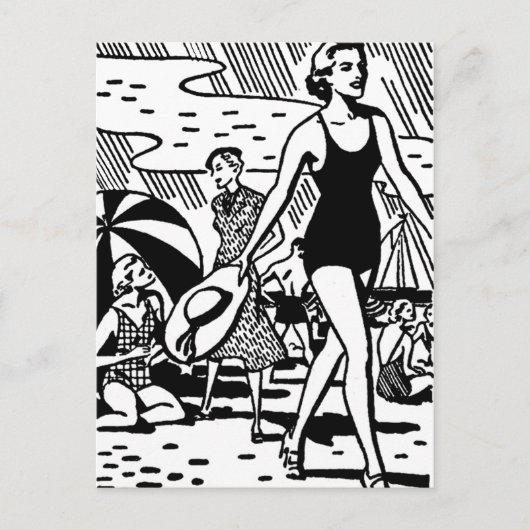 Retro Summer aan de Beach Briefkaart (Voorkant)