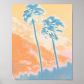 Retro Summer Abstract Tropical Palm Tree Print  (Voorkant)
