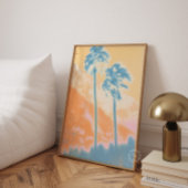 Retro Summer Abstract Tropical Palm Tree Print 
