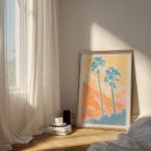 Retro Summer Abstract Tropical Palm Tree Print 