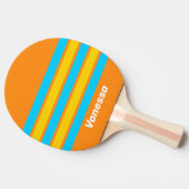 Retro Summer Beach Across Striping with Name Tafeltennisbatje (Zijkant)