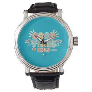 Retro Summer Beach Aesthetic Pastel Typography Art Horloge