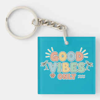 Retro Summer Beach Aesthetic Pastel Typography Art Sleutelhanger