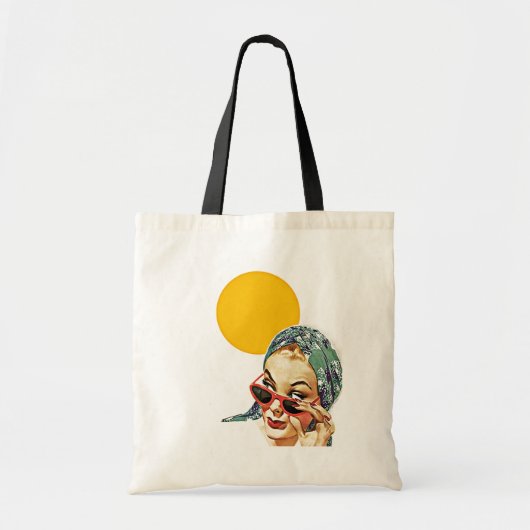 RETRO SUMMER BEACH BAGS CANVAS TAS RED SUNGLASSEN (Voorkant)