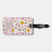 Retro Summer Beach, gepersonaliseerde naam Bagagelabel (Achterkant horizontaal)