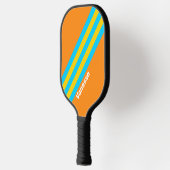Retro Summer Beach Stripes met naam Pickleball Paddle (Links)
