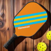 Retro Summer Beach Stripes met naam Pickleball Paddle
