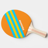 Retro Summer Beach Stripes met naam Tafeltennisbatje (Zijkant)