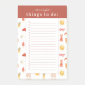 Retro Summer Boho Picnic | Monogram om lijst te do Post-it® Notes (Voorkant)