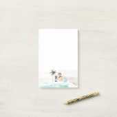 Retro Summer Boho Surf | Monogram op maat Post-it® Notes (Op bureau)