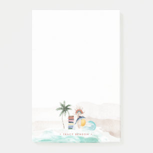 Retro Summer Boho Surf Monogram op maat Post-it® Notes