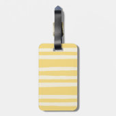Retro Summer Chic Yellow Stripes Monogram Bagagelabel (Achterkant verticaal)