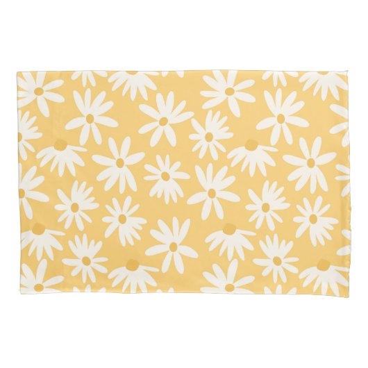 Retro Summer Daisies Pattern Small #5 #pattern Kussensloop (Voorkant)