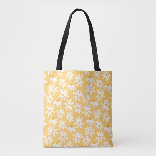 Retro Summer Daisies Pattern Small #5 #pattern Tote Bag (Voorkant)