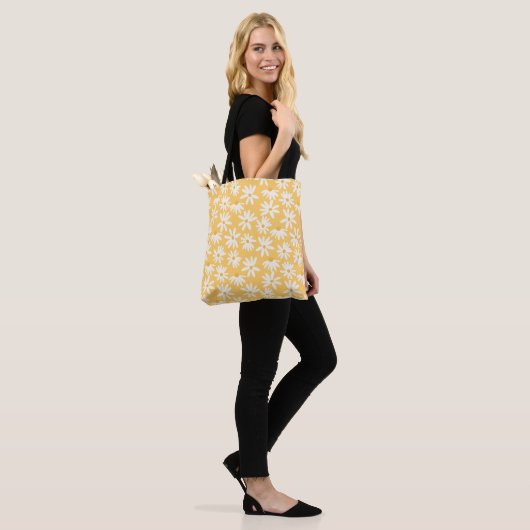 Retro Summer Daisies Pattern Small #5 #pattern Tote Bag (Op model)