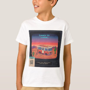 Retro Summer Error 404 T-shirt   Glitch Art