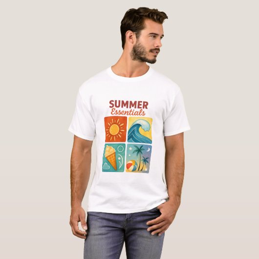 Retro Summer Essentials Graphic T-shirt (Voorkant volledig)