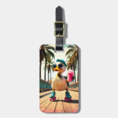 Retro Summer Funny Roller Duck  Bagagelabel (Voorkant verticaal)