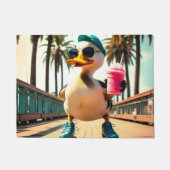 Retro Summer Funny Roller Duck Deurmat (Voorkant)