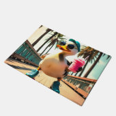 Retro Summer Funny Roller Duck Deurmat (Schuin)