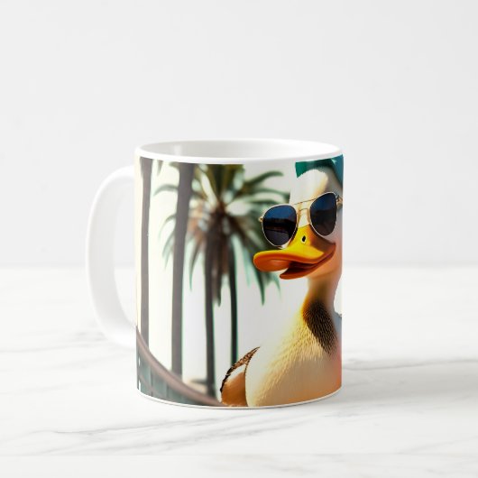 Retro Summer Funny Roller Duck Koffiemok (Voorkant links)