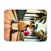 Retro Summer Funny Roller Duck Magneet (Horizontaal)