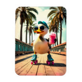 Retro Summer Funny Roller Duck Magneet (Verticaal)
