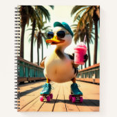 Retro Summer Funny Roller Duck Notitieboek (Voorkant)