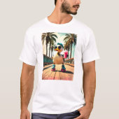 Retro Summer Funny Roller Duck T-shirt (Voorkant)