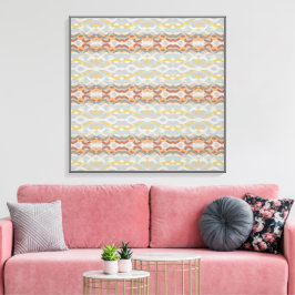 Retro Summer Geometric Color Block Pattern Design  Canvas Afdruk