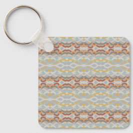 Retro Summer Geometric Color Block Pattern Design  Sleutelhanger