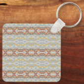Retro Summer Geometric Color Block Pattern Design Sleutelhanger (Achterkant)