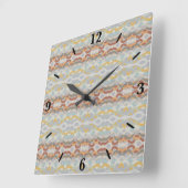 Retro Summer Geometric Color Block Pattern Design Vierkante Klok (Hoek)