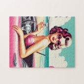 Retro Summer Girl Legpuzzel (Horizontaal)