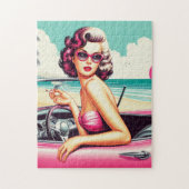 Retro Summer Girl Legpuzzel (Verticaal)