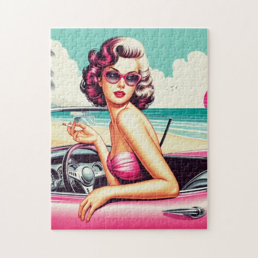 Retro Summer Girl Legpuzzel (Verticaal)