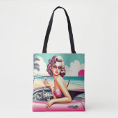 Retro Summer Girl Tote Bag (Voorkant)